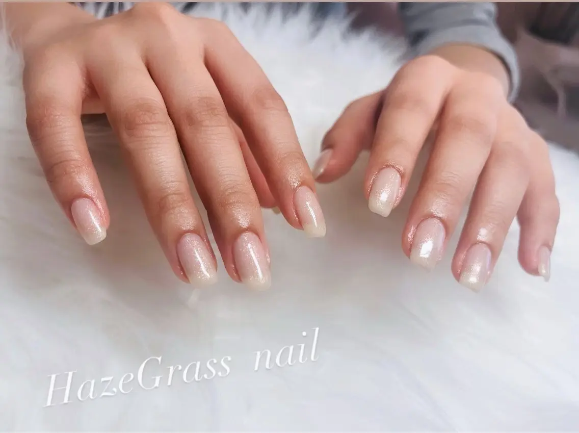 ネイル ラメ(グリッター) ワンカラーネイル ハンドネイル HazeGrass NAILのネイルデザイン