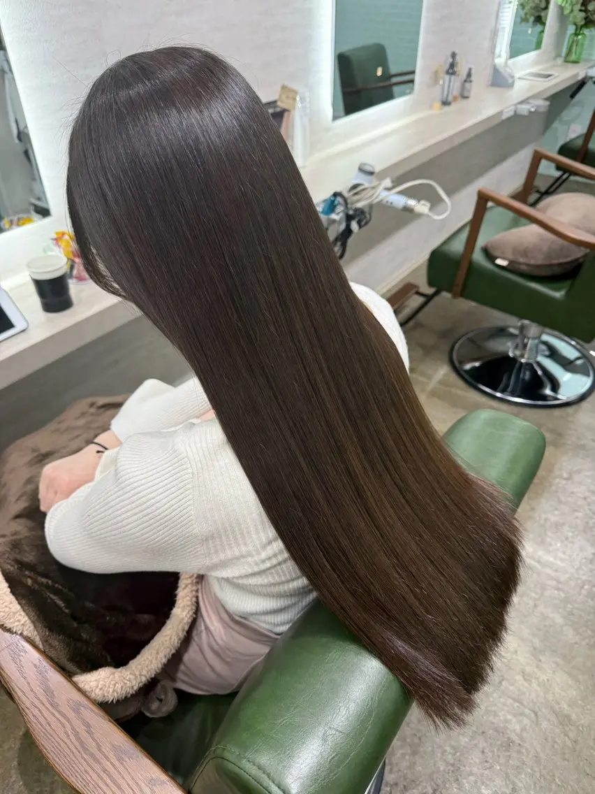 ロング ロング 縮毛矯正 縮毛矯正 トリートメント 縮毛矯正/ /関内/あべももこのヘアスタイル