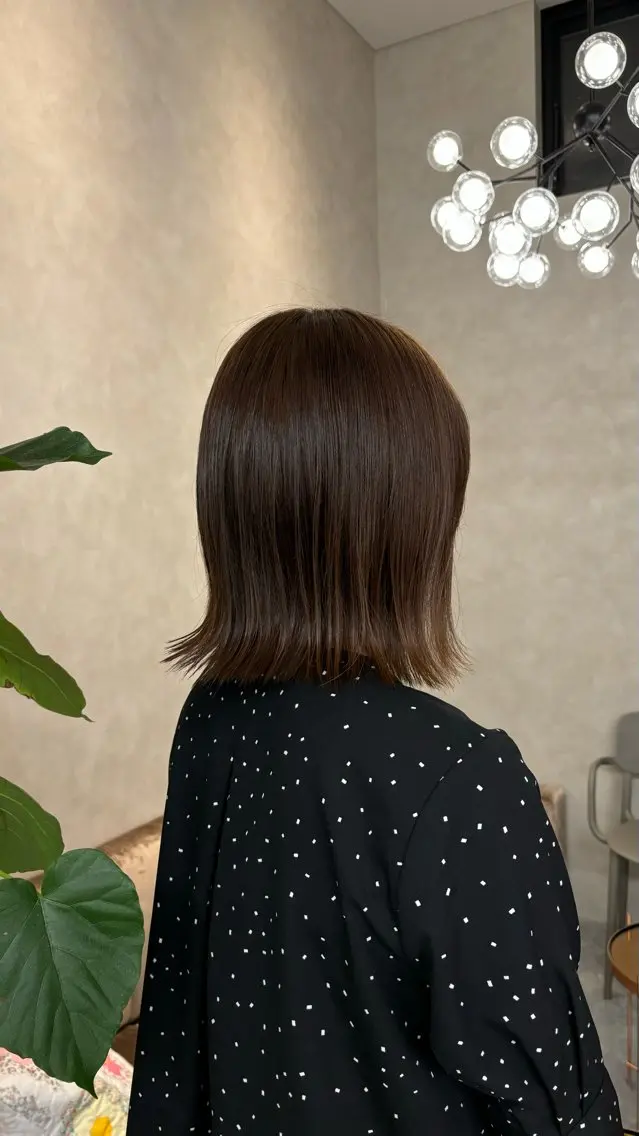 カラー ブリーチ ブラウンカラー ボブ/レイヤー/暖色 カラー/モモカ🎀のヘアスタイル