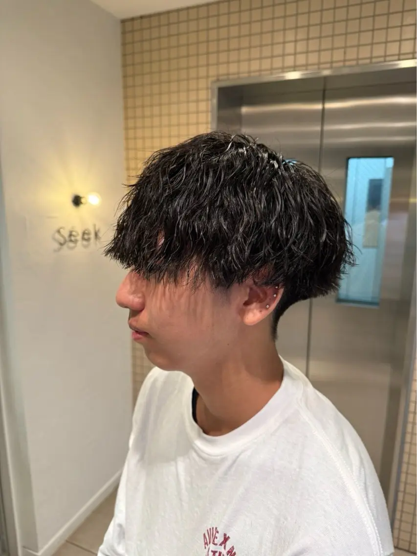 ショート パーマ メンズ パーマ トリートメント にいな/パーマ /艶カラー☘️のヘアスタイル