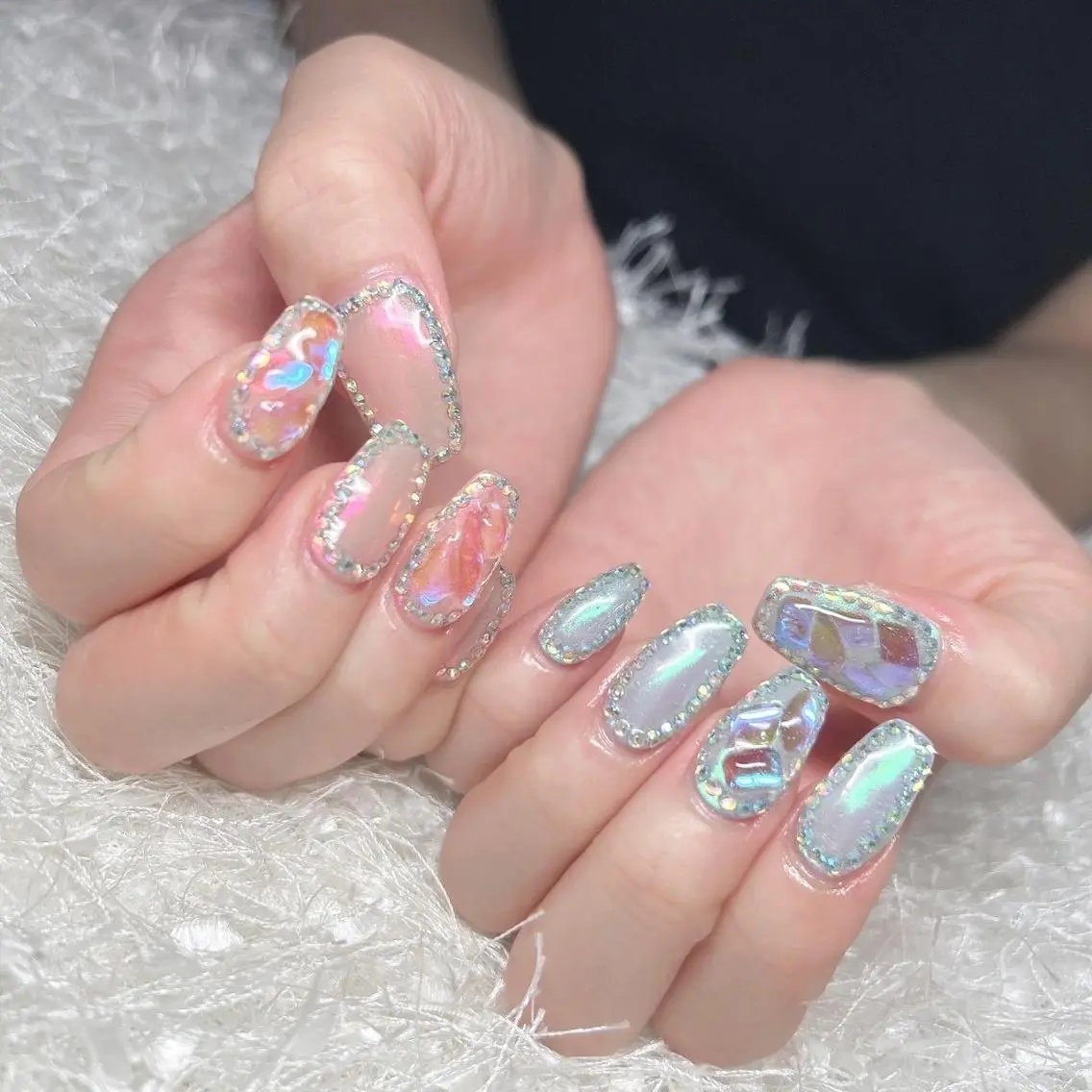 ネイル 長さ出し フレンチネイル ジェルネイル グラデーション 韓国ネイル ハンドネイル Nail&eye Belire 新宿のネイルデザイン