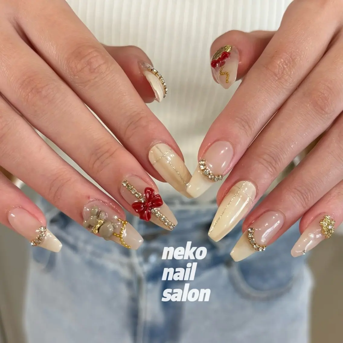 ネイル 冬ネイル クリスマス ハンドネイル neko nailのネイルデザイン