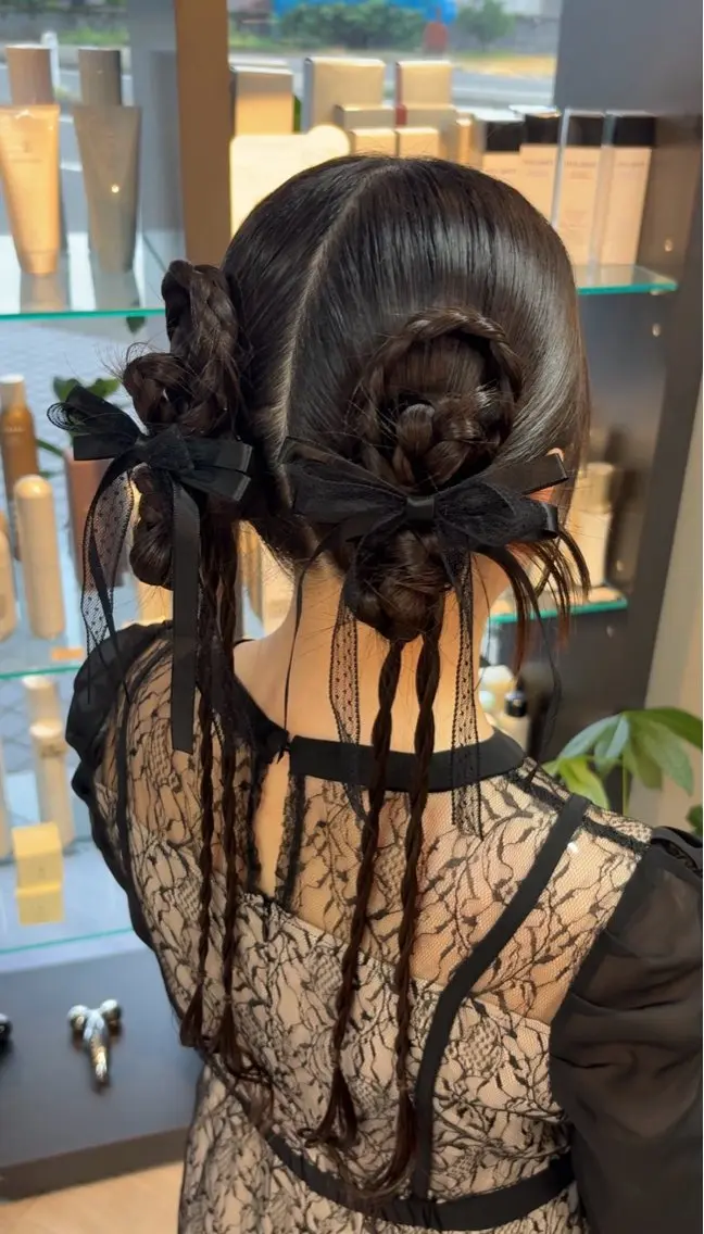 ロング ヘアアレンジ 結婚式・ブライダル ヘアセット arika もえのヘアスタイル