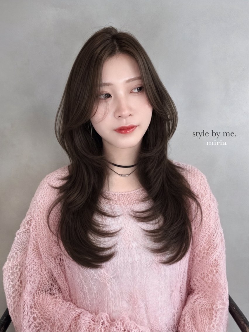 ロング カラー 韓国風ヘア レイヤーカット カット ヘアカラー トリートメント 韓・中華美女ヘア 🇰🇷×🇨🇳のヘアスタイル