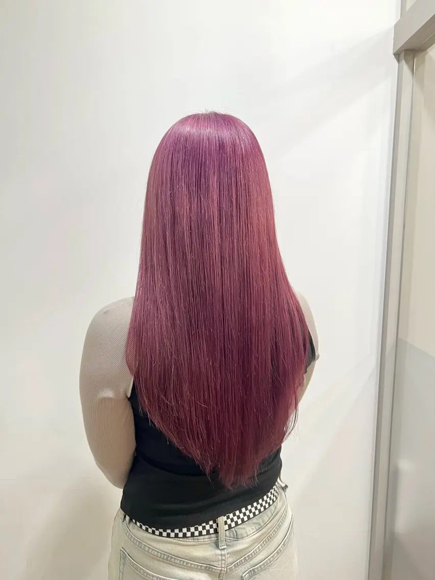 ロング カラー ブリーチ ラベンダーカラー ラベンダーピンク ピンクカラー ヘアカラー きむら なみか🪐のヘアスタイル