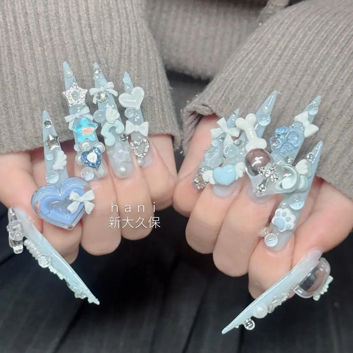 ネイル フットネイル フレンチネイル グラデーション 韓国ネイル ロングネイル ハンドネイル Hani Nail Salonのネイルデザイン