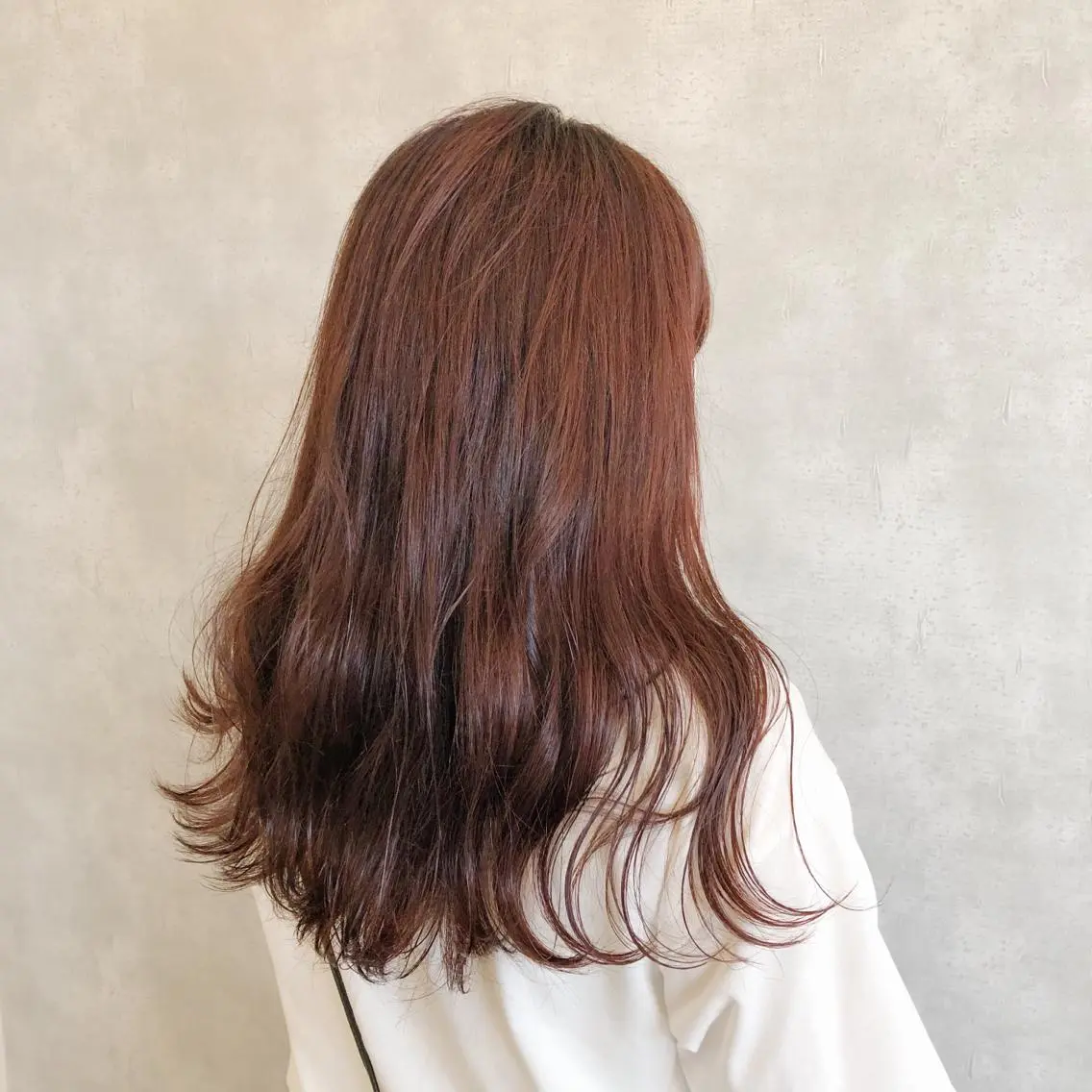 ロング オレンジブラウン 國生 香織のヘアスタイル