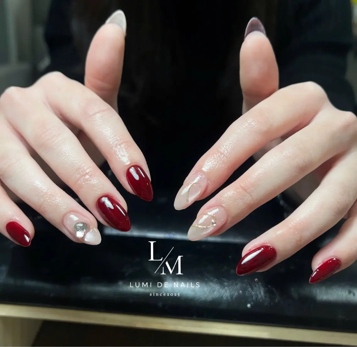 ネイル グラデーション ラメ(グリッター) マグネットネイル ミラーネイル ニュアンスネイル ハンドネイル Lumi de nailsのネイルデザイン