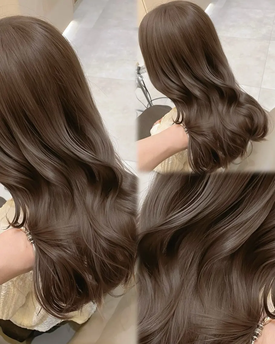 ミディアム カラー ヘアアレンジ ベージュカラー ブリーチ ブラウンカラー 透明感カラー ダブルカラー 赤み消し🫧韓国ヘア 🫧藤岡誠也のヘアスタイル