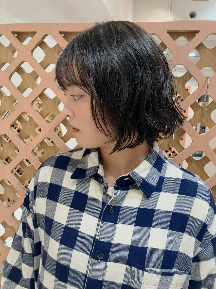 ショート パーマ ボブ カット パーマ 川間 将彦のヘアスタイル