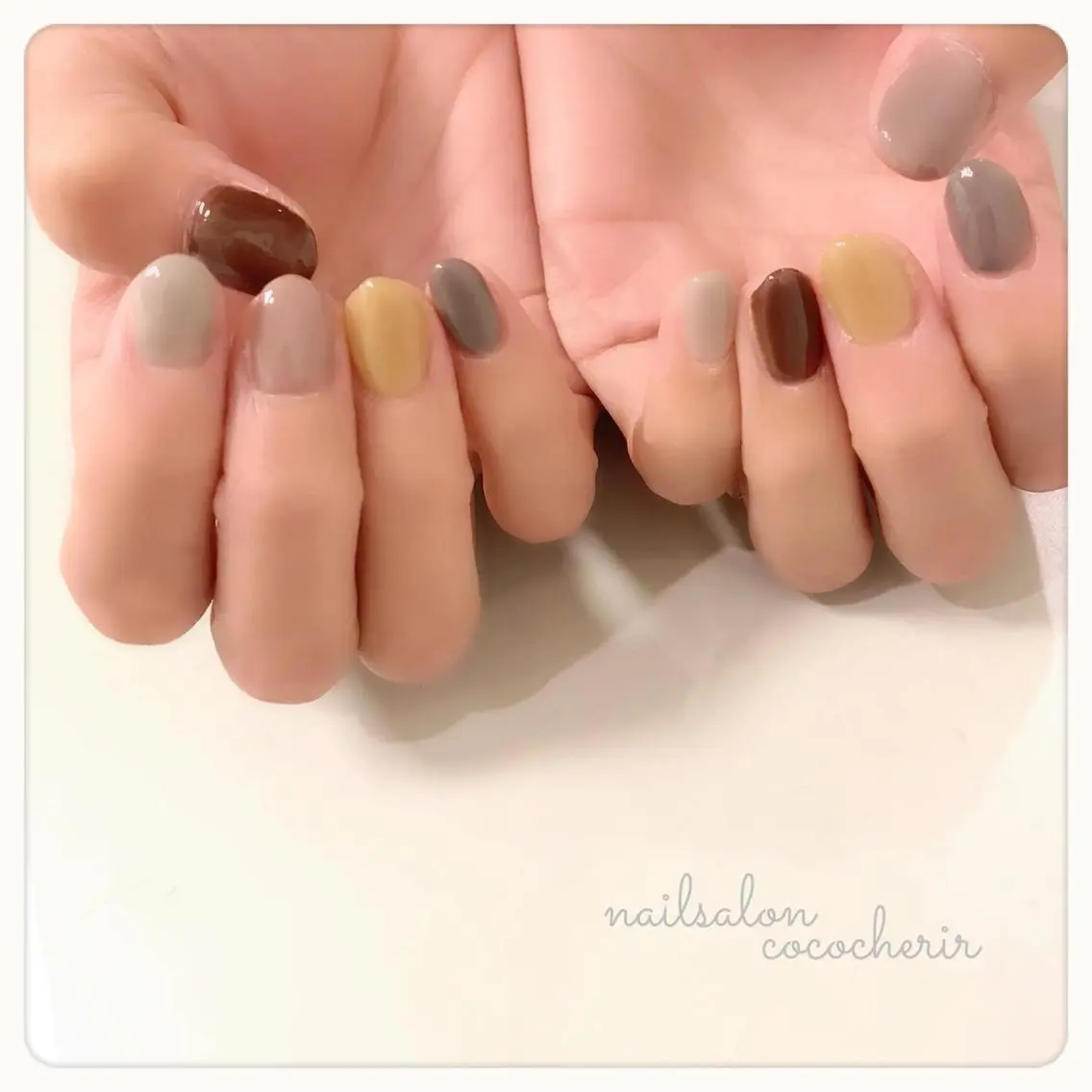 ネイル ワンカラーネイル ショートネイル nail salon cococherirのネイルデザイン