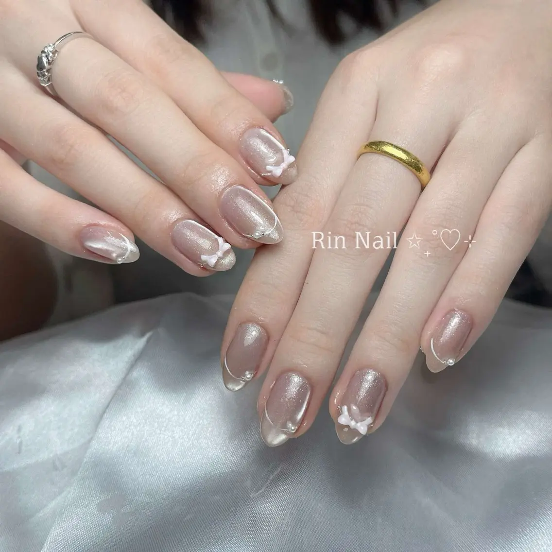 ネイル アートネイル チークネイル ジェルネイル ロングネイル マグネットネイル ハンドネイル Rin Nail 新大久保店のネイルデザイン