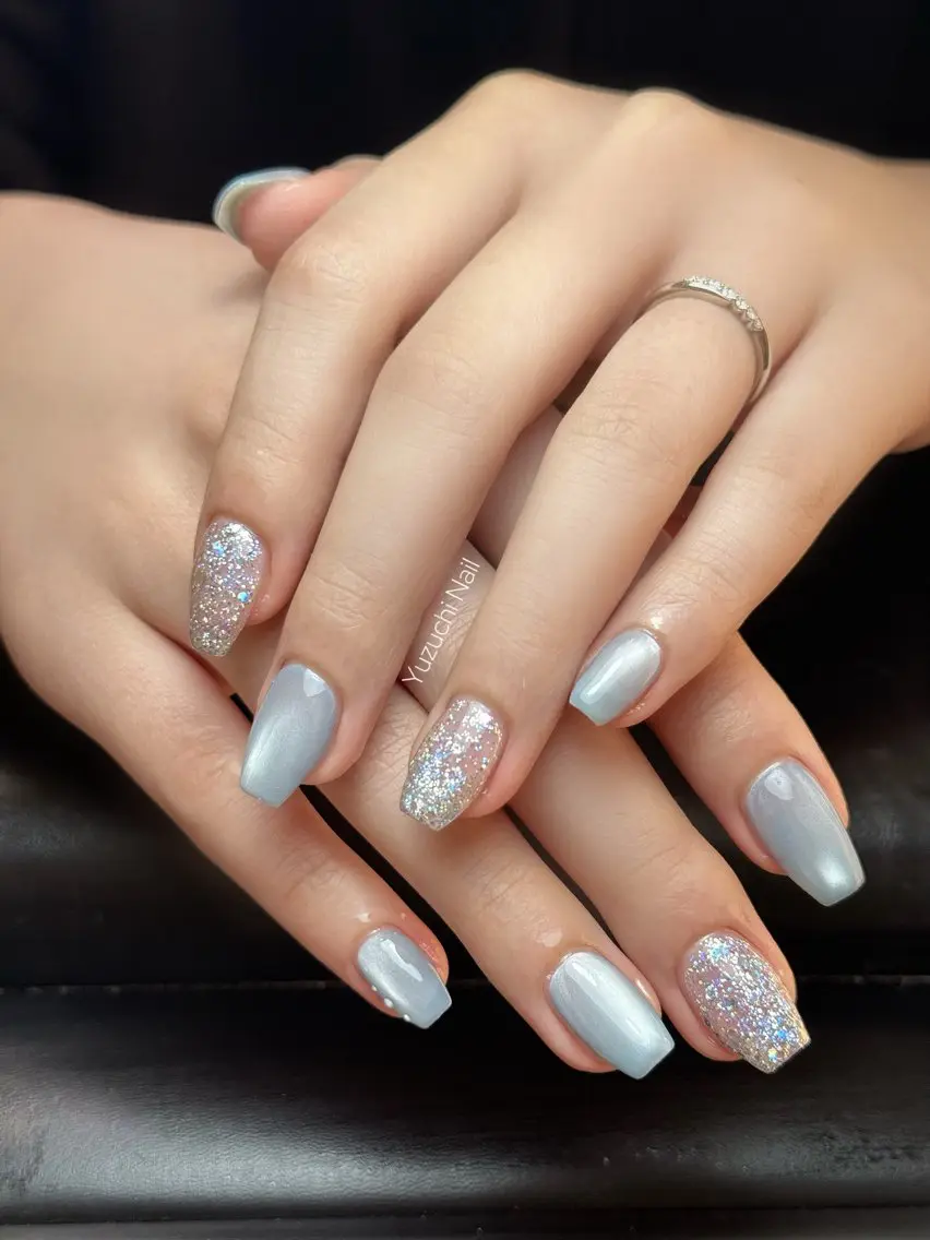 ネイル マグネットネイル リボン ハンドネイル Yuzuchi Nailのネイルデザイン