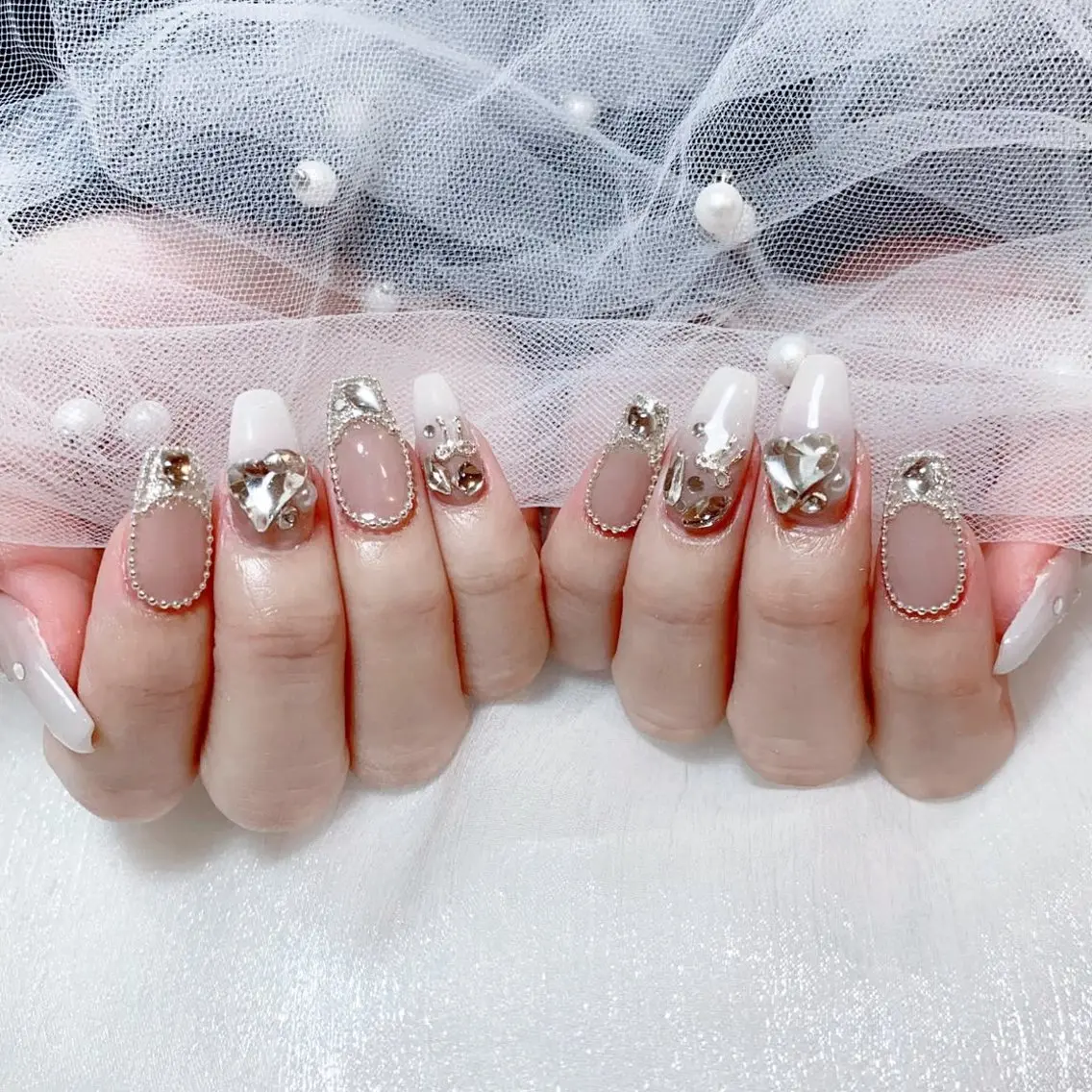 メンズ ネイル メンズ韓国風 アートネイル オーロラネイル ガーリー キラキラネイル ハンドネイル Nail salon 木にいるのネイルデザイン