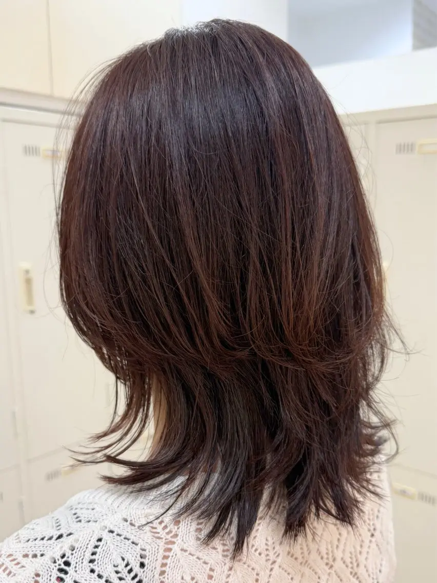 ミディアム カラー ブラウンカラー ピンクカラー ピンクブラウン カット ヘアカラー トリートメント 髪質改善縮毛矯正 💎TOMOのヘアスタイル