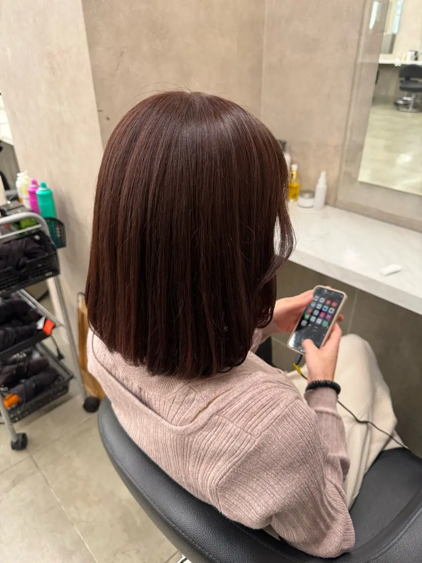 ミディアム カラー パーマ ヘアアレンジ メンズ キッズ 韓国系🇰🇷🩶 艶暗髪/MEIのヘアスタイル