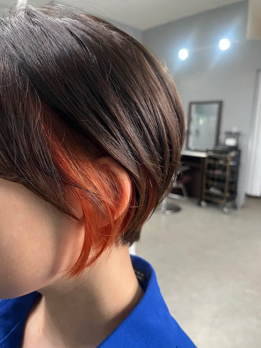 ショート カラー オレンジ カット ヘアカラー トリートメント 🌺ASIA🌺 福留のヘアスタイル