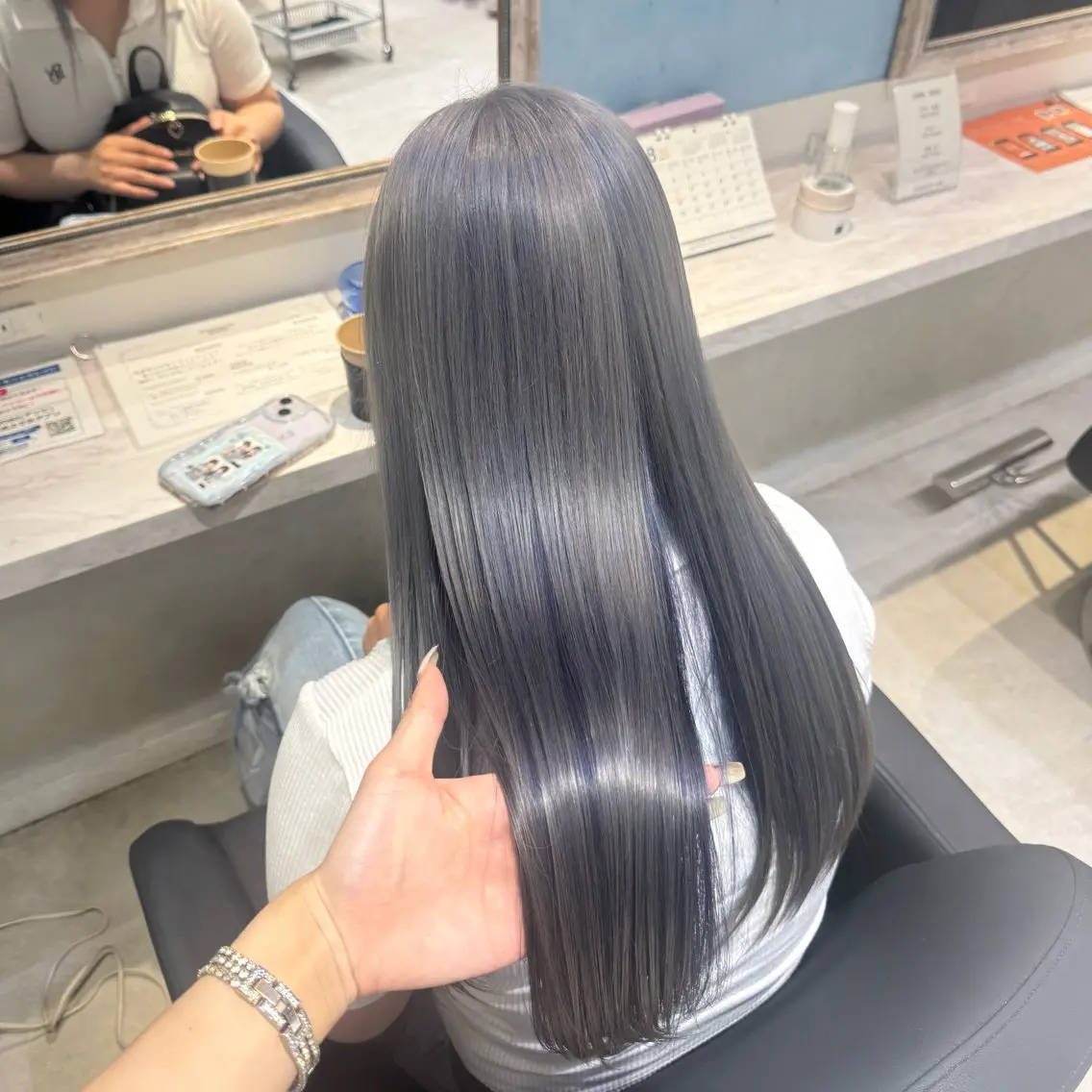 ロング カラー ブリーチ ケアブリーチ ケアカラー 髪質改善 韓国風ヘア ヘアカラー トリートメント 🦋ブリーチ/カラー 専門AYA💖のヘアスタイル