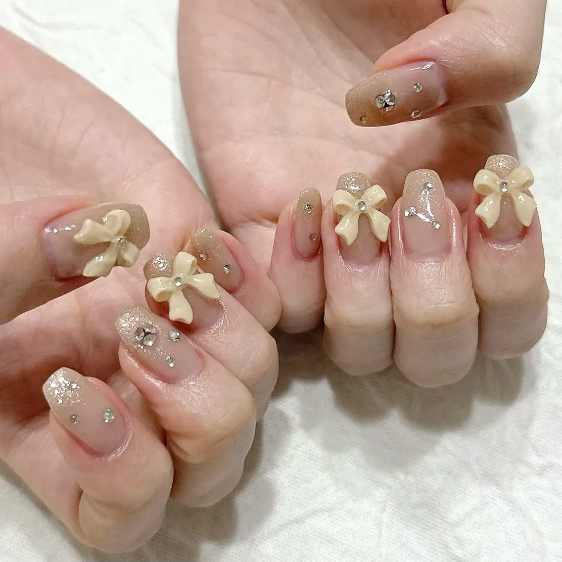 ネイル リボン ハンドネイル peaberry nailのネイルデザイン