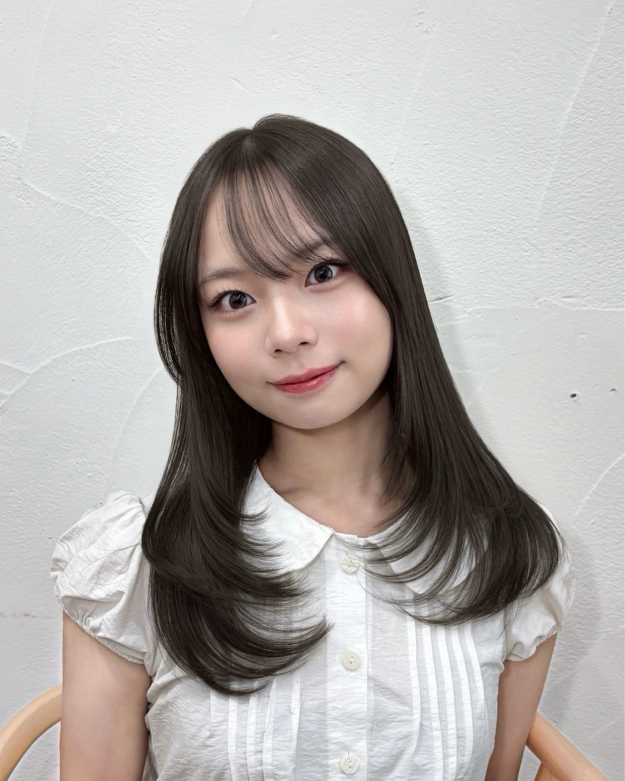 セミロング カラー ショコラグレージュ グレージュ モカグレージュ レイヤーカット カット ヘアカラー ブリーチなし透明感 カラー/チサト🌿のヘアスタイル