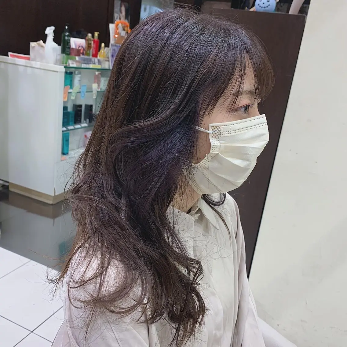 セミロング カラー ベージュカラー ラベンダーカラー ラベンダーベージュ パープルカラー ヘッドスパ/栄 /久屋大通/岡戸のヘアスタイル