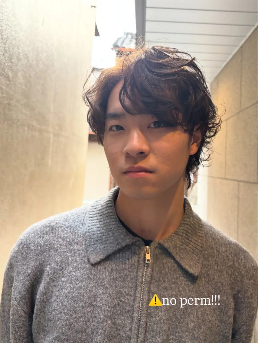 ミディアム メンズ ミディアムパーマ メンズパーマ 📍奈良/ 佐藤有哉のヘアスタイル