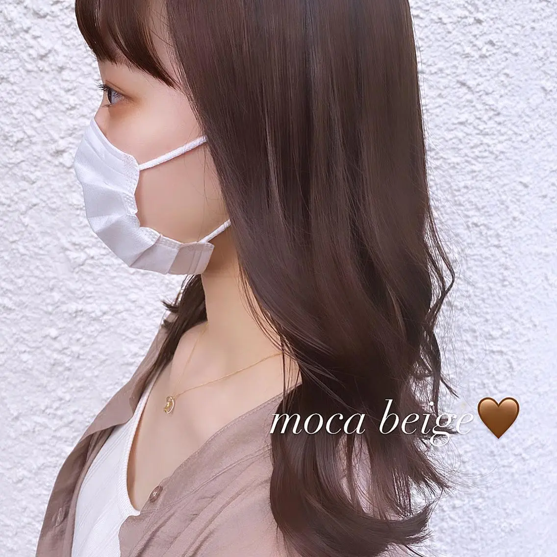 セミロング カラー ベージュカラー モカベージュ ブリーチなしWカラー 🎀韓国ヘア/amiのヘアスタイル