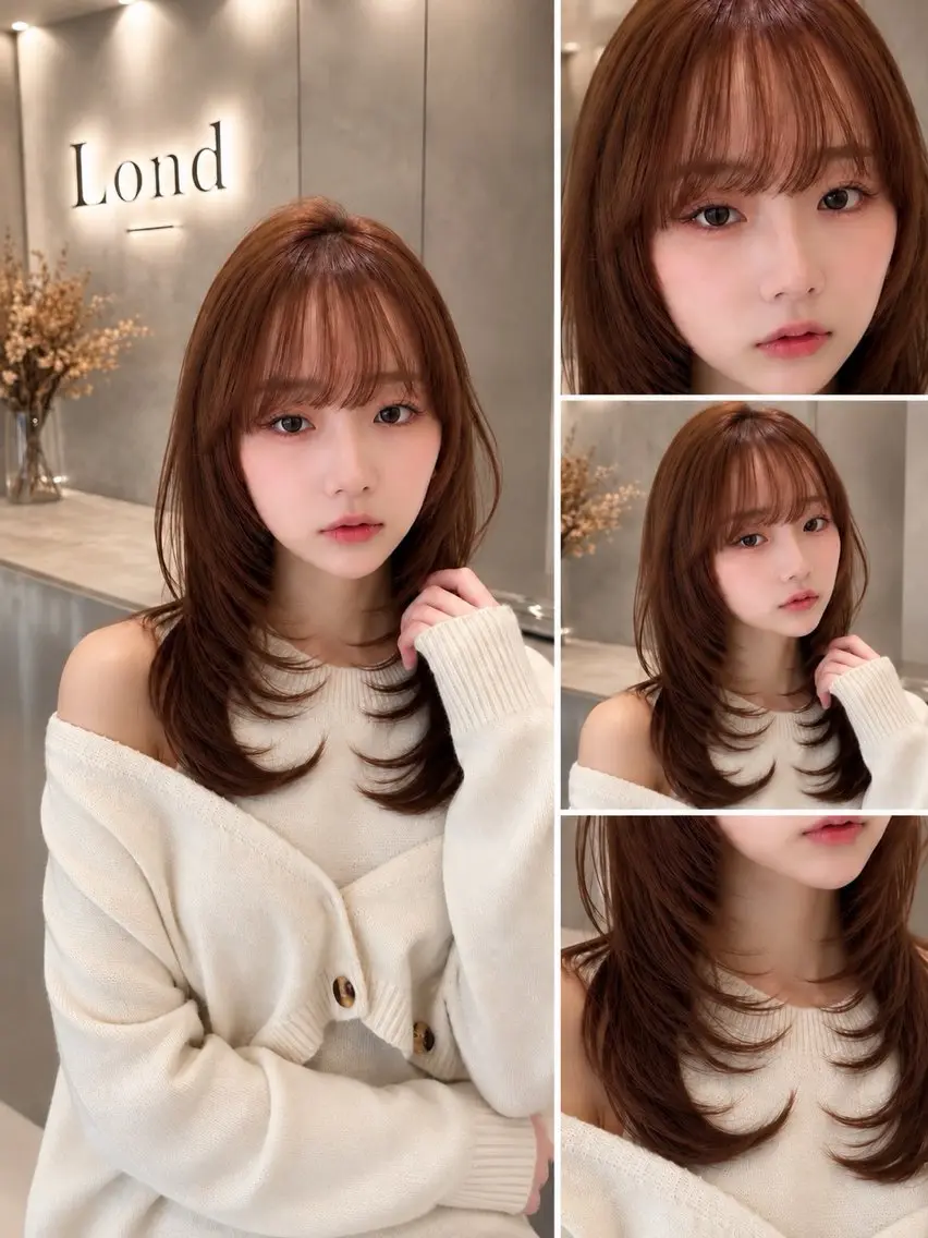 ミディアム カラー カット ヘアカラー トリートメント 🦋韓国風レイヤー/ 艶髪矯正🦋凛太郎のヘアスタイル