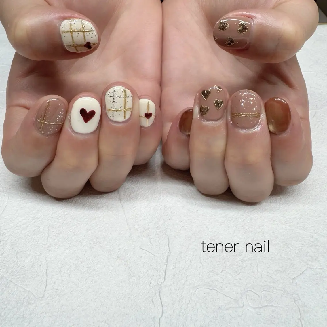 ネイル ハート ハンドネイル テネルネイル tener nailのネイルデザイン