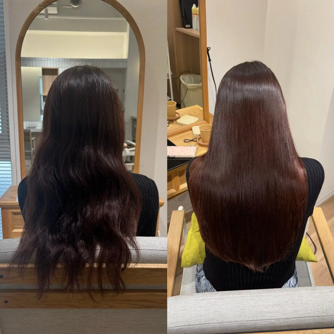 ロング 髪質改善 カット 縮毛矯正 トリートメント RINNO🌷透明感 カラー/髪質改善のヘアスタイル