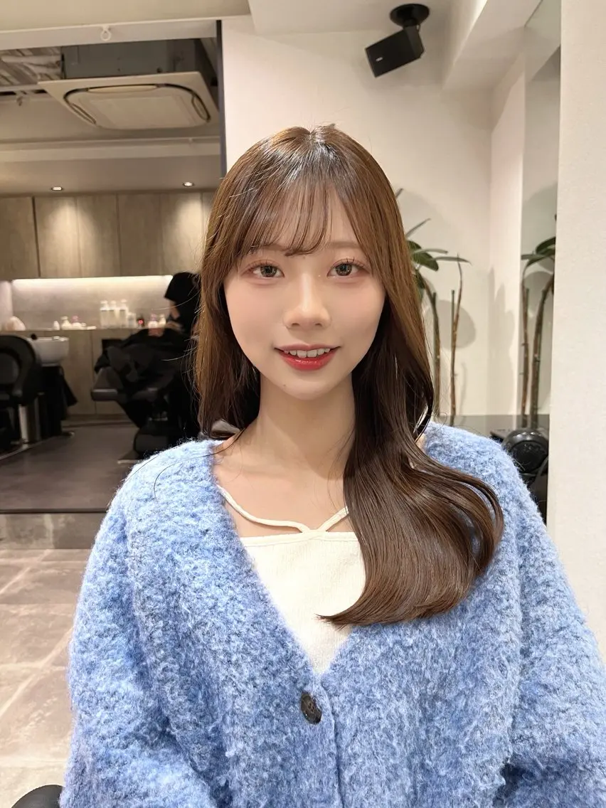 セミロング カラー パーマ カット ヘアカラー 縮毛矯正 トリートメント ナチュラル韓国ヘア 🇰🇷塚田凌太のヘアスタイル