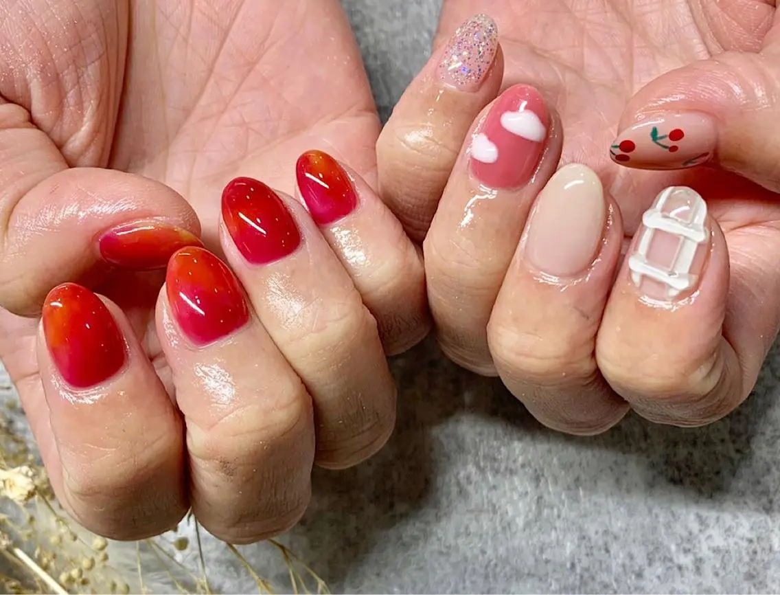 ネイル アートネイル フレンチネイル ジェルネイル マグネットネイル 持ち込み nailsalon MONICAのネイルデザイン