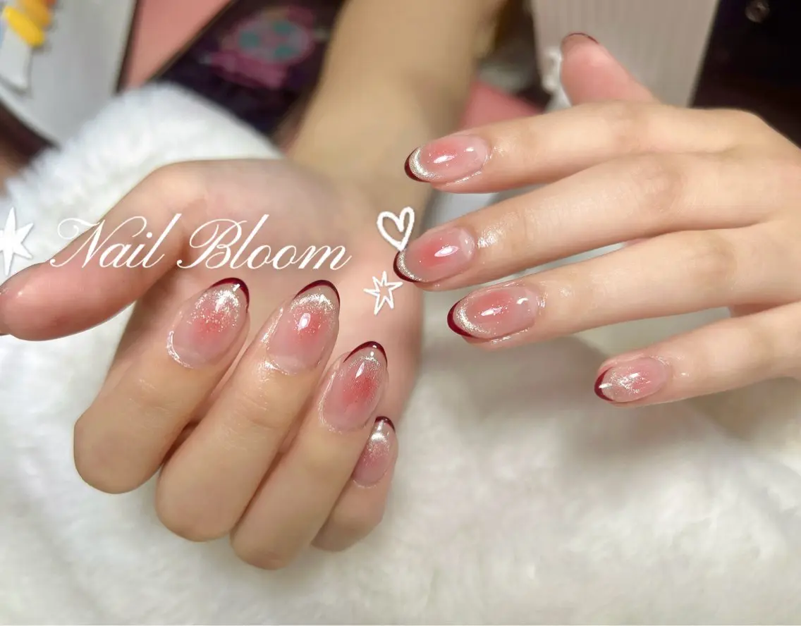 ネイル チークネイル マグネットネイル Nail Bloom&はるのネイルデザイン