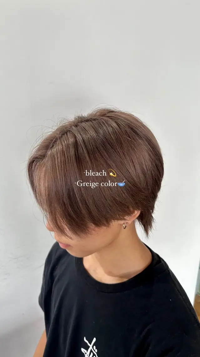 カラー メンズ メンズブリーチ ベージュカラー ブリーチ 透明感カラー グレージュ カット ヘアカラー こがねざわみさき 🦭透明感カラーのヘアスタイル