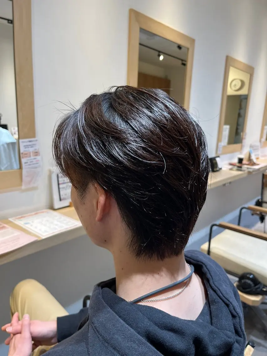 ショート パーマ メンズ レディースカット モデル募集中/田中楓のヘアスタイル