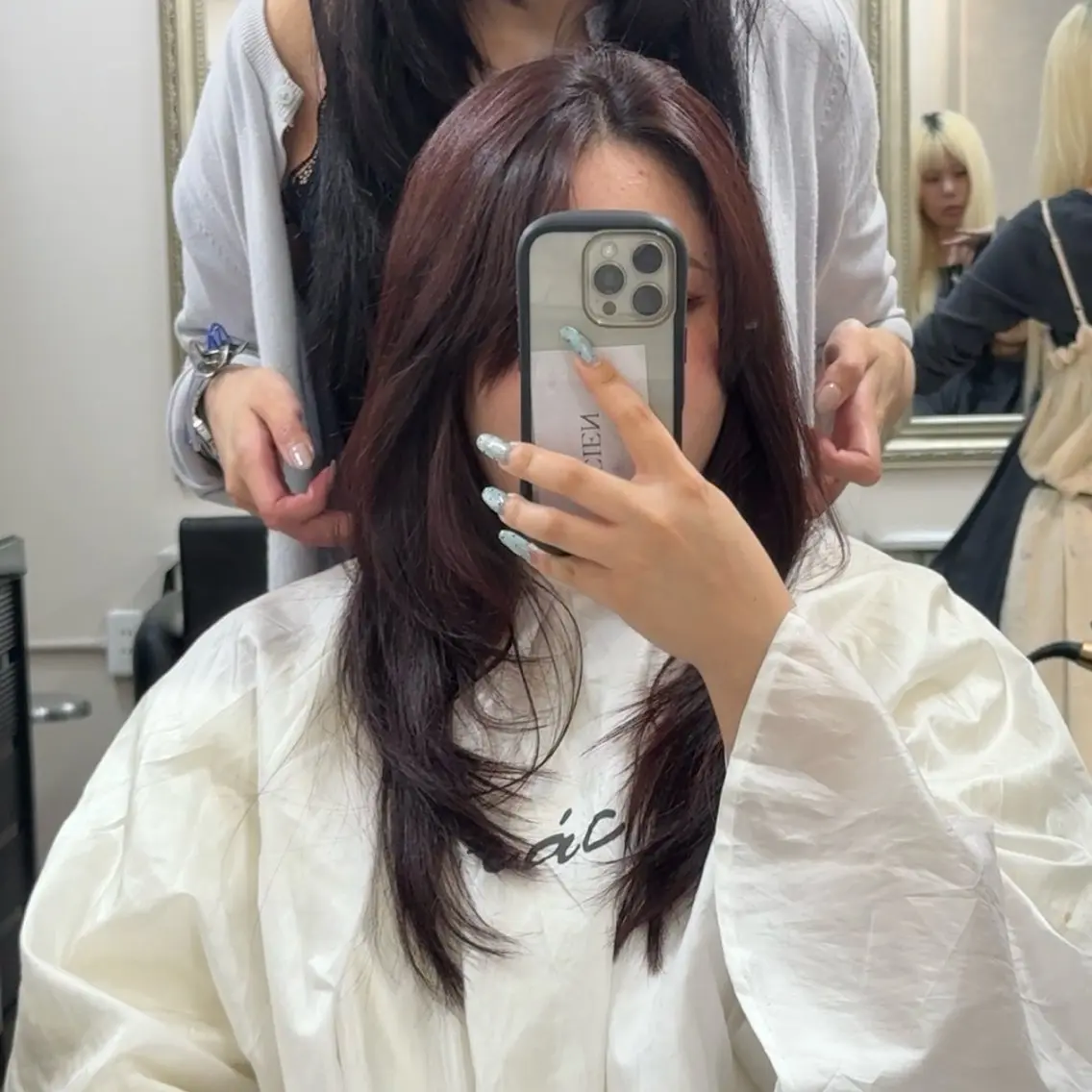 ロング カラー ハッシュカット 韓国風ヘア カット ヘアカラー トリートメント 韓国・透明感カラー /堀江/みずき🐩のヘアスタイル