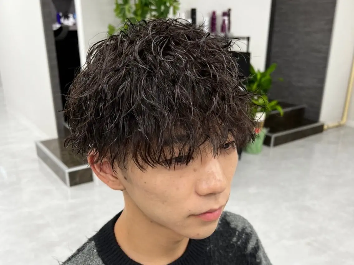 ショート パーマ メンズ カット パーマ ヘアセット 垢抜けメンズパーマ/ だいち先輩のヘアスタイル