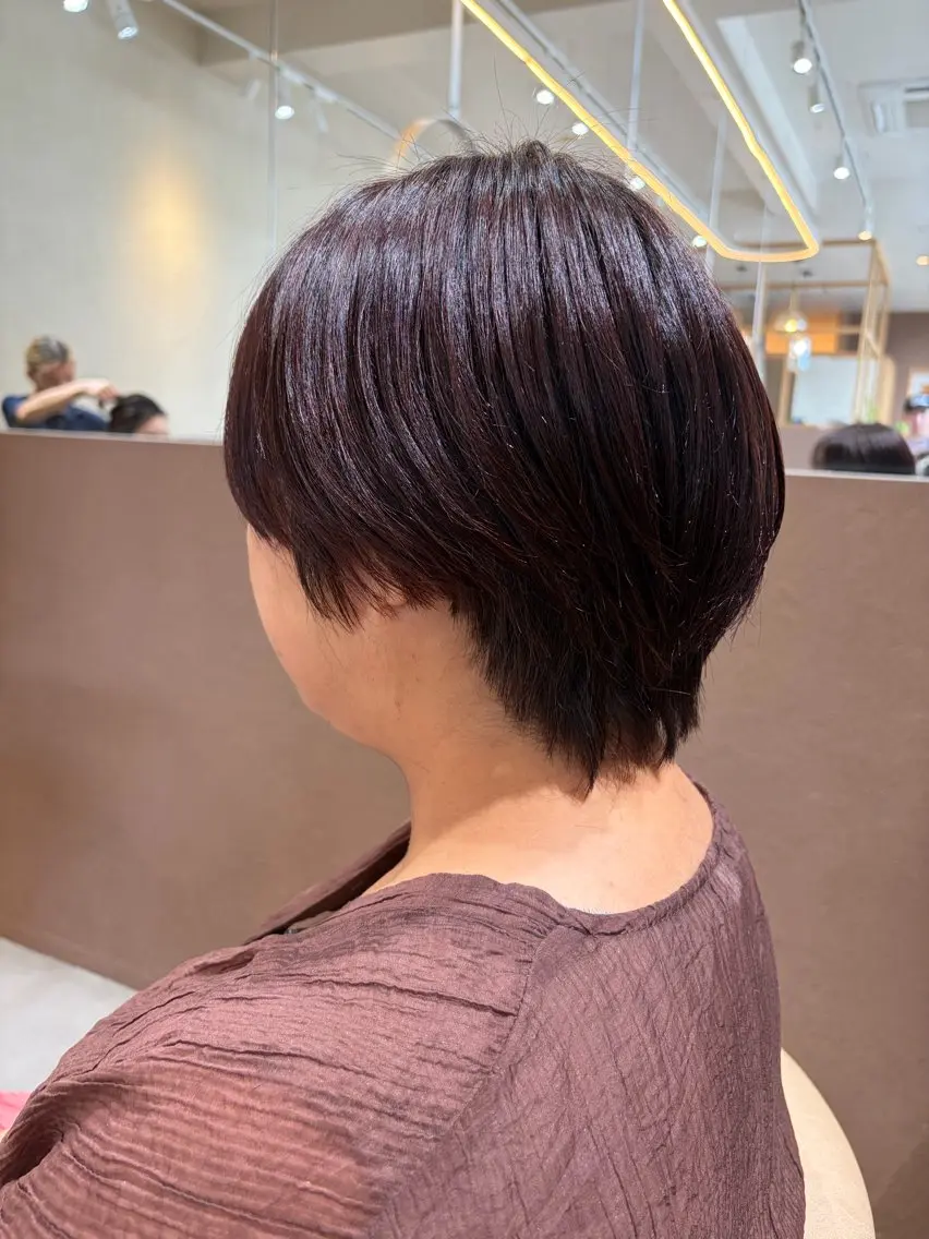 ショート ショートボブ ピンクブラウン ボブ ショートヘア カット ヘアカラー 赤羽根 周のヘアスタイル