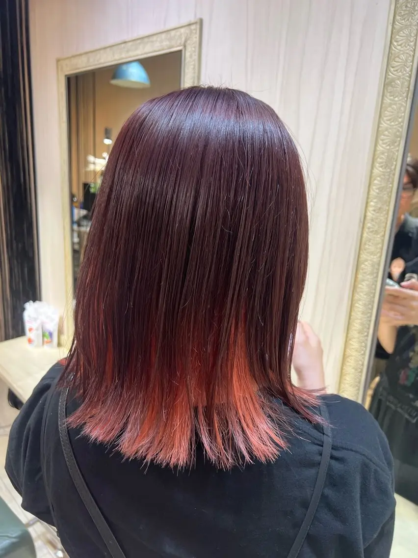 セミロング カラー たけかわ みずきのヘアスタイル
