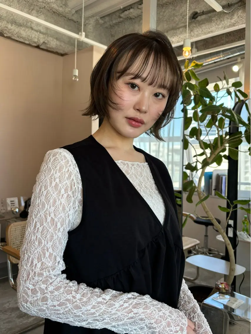 ショート カラー ボブレイヤー ボブ レイヤーカット 林　蓮/レイヤー/ 透明感カラーのヘアスタイル