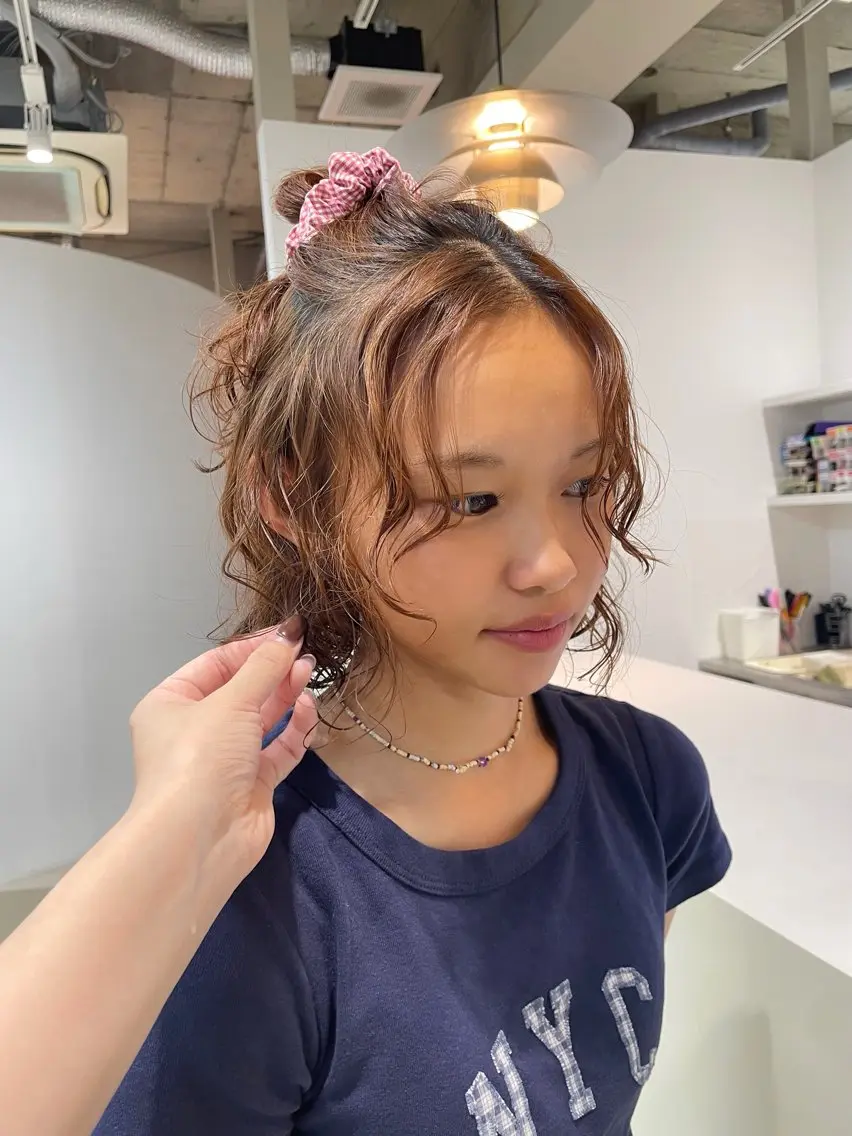 ショート パーマ カット パーマ トリートメント H I ＮＡのヘアスタイル