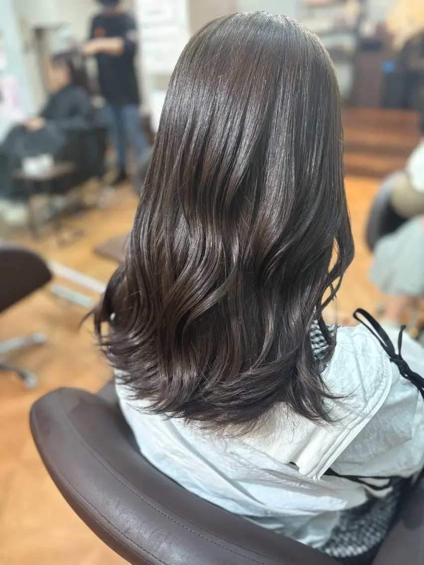 ロング カラー アッシュ アッシュグレー アッシュグレージュ グレージュ 🍒Ayana🍒 艶カラー🍒のヘアスタイル