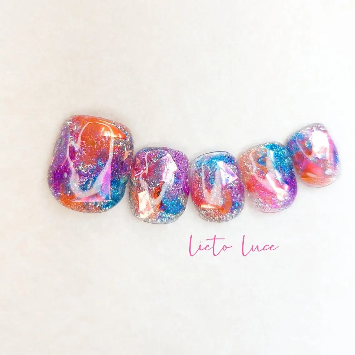 ネイル アートネイル 長さ出し キラキラネイル ニュアンスネイル スカルプネイル ハンドネイル フットネイル lieto luce Yukaのネイルデザイン