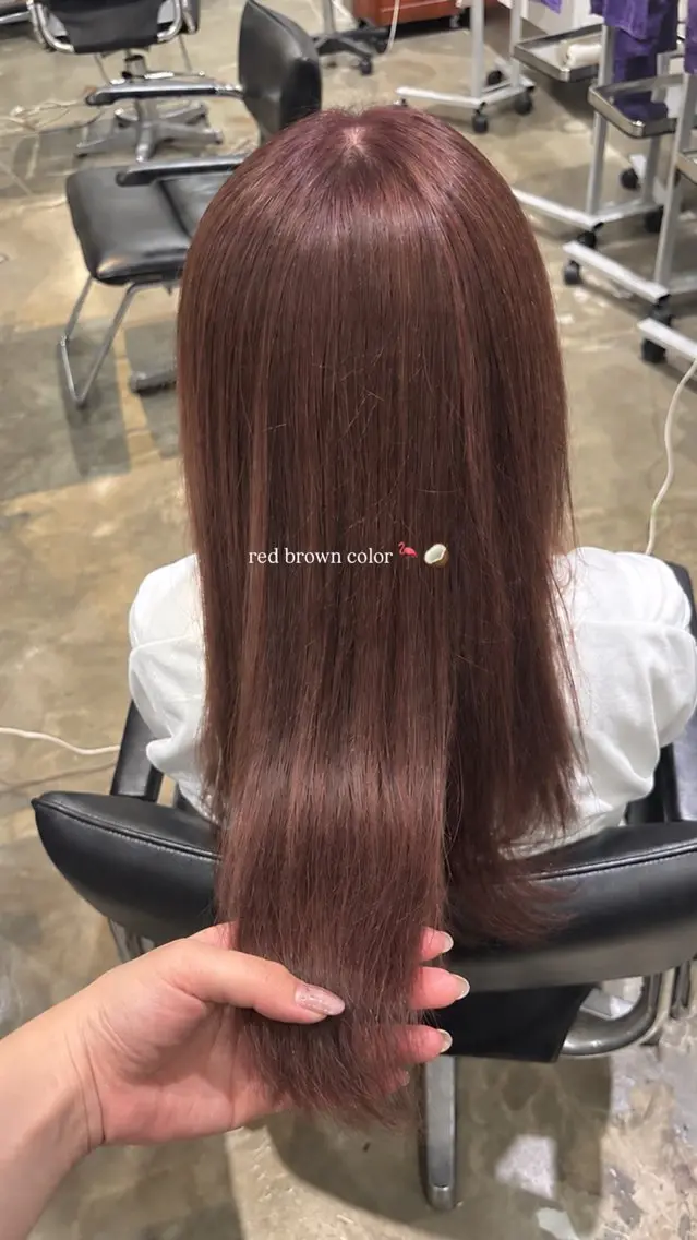 カラー ブラウンカラー レッドカラー ヘアカラー Helena_りお 透明感カラー/まつパのマツエク・マツパデザイン