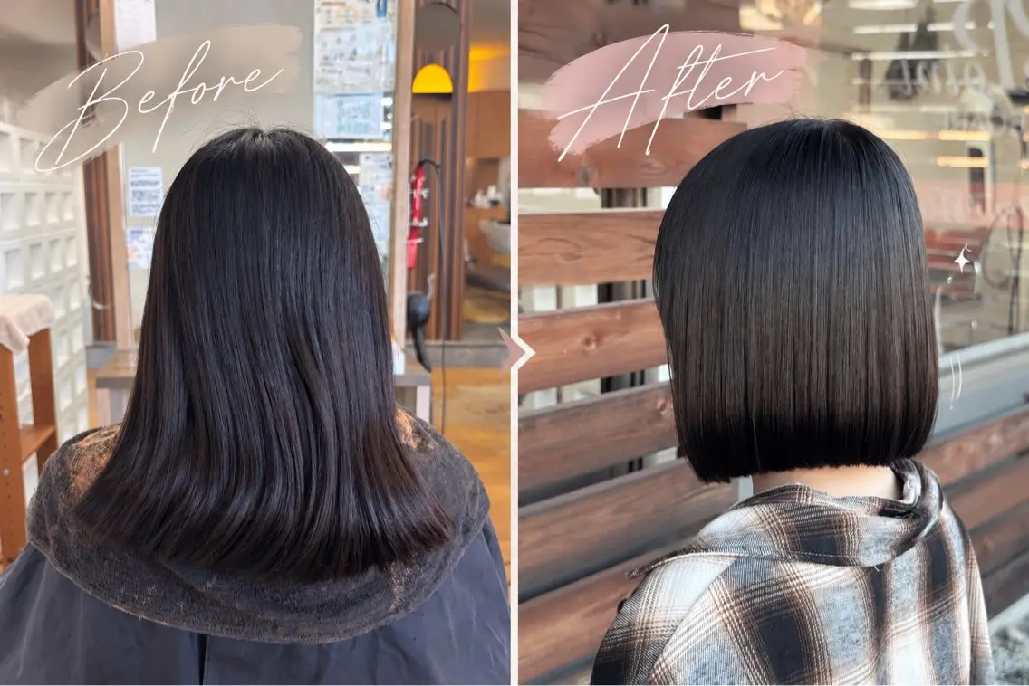 ミディアム ボブ 縮毛矯正 甲斐 瑚雪のヘアスタイル
