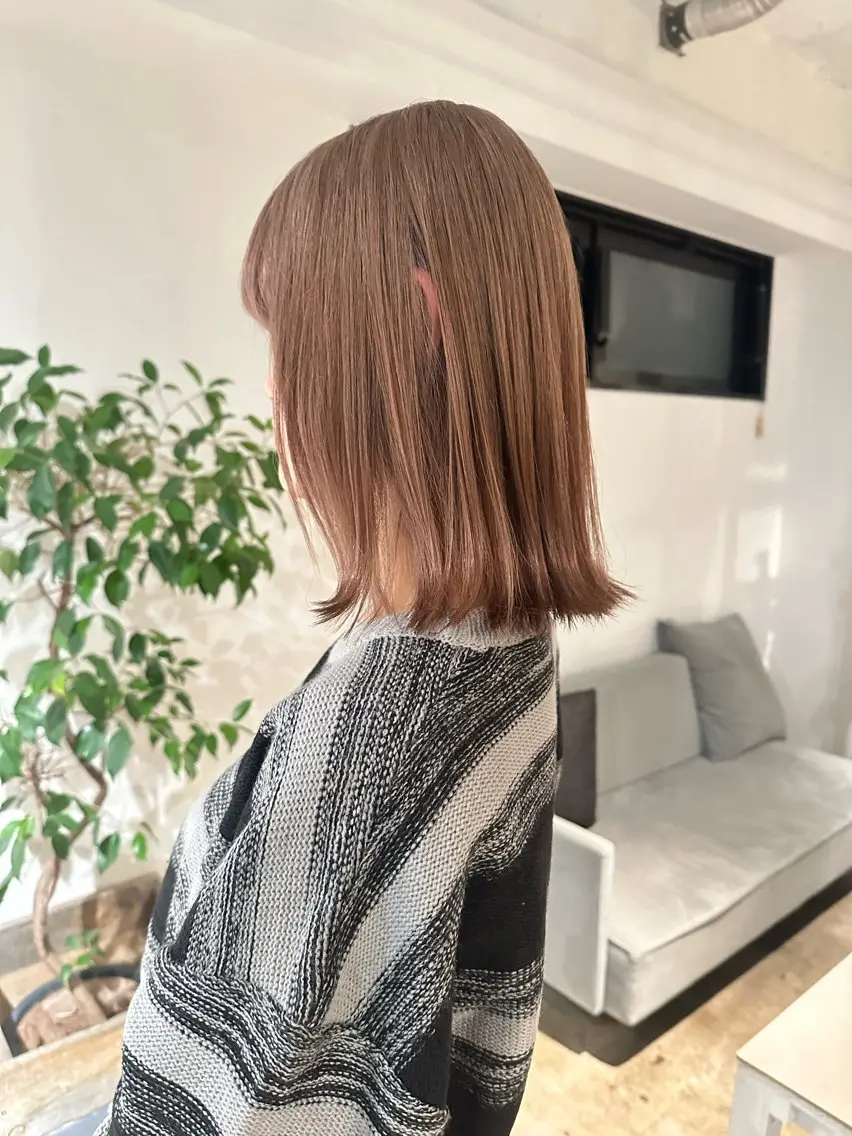ミディアム カラー ヘアカラー トリートメント ヘアセット ✨艶ブリーチカラー ✨四ノ宮裕己のヘアスタイル