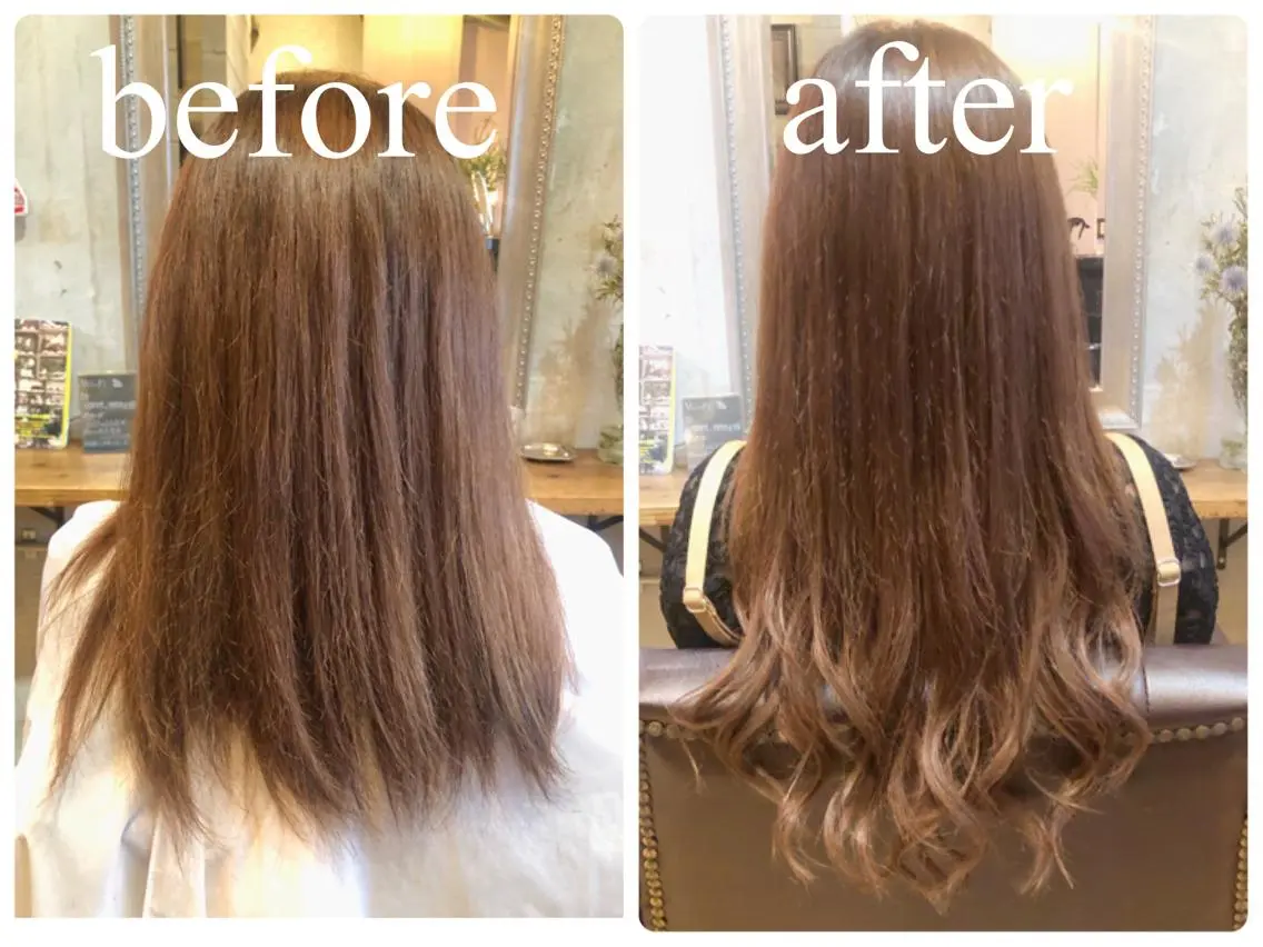 ロング カラー シールエクステ ミストバング ブリーチ ブラウンカラー ダブルカラー エクステ指名No.1 【店長】橘田のヘアスタイル