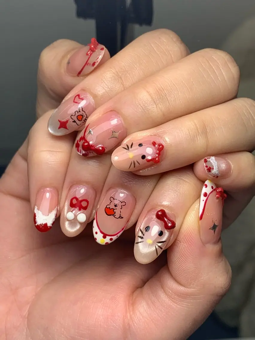 ネイル チークネイル ドット フットネイル フレンチネイル グラデーション ハンドネイル フットネイル HANA 川越東口ネイルサロンのネイルデザイン