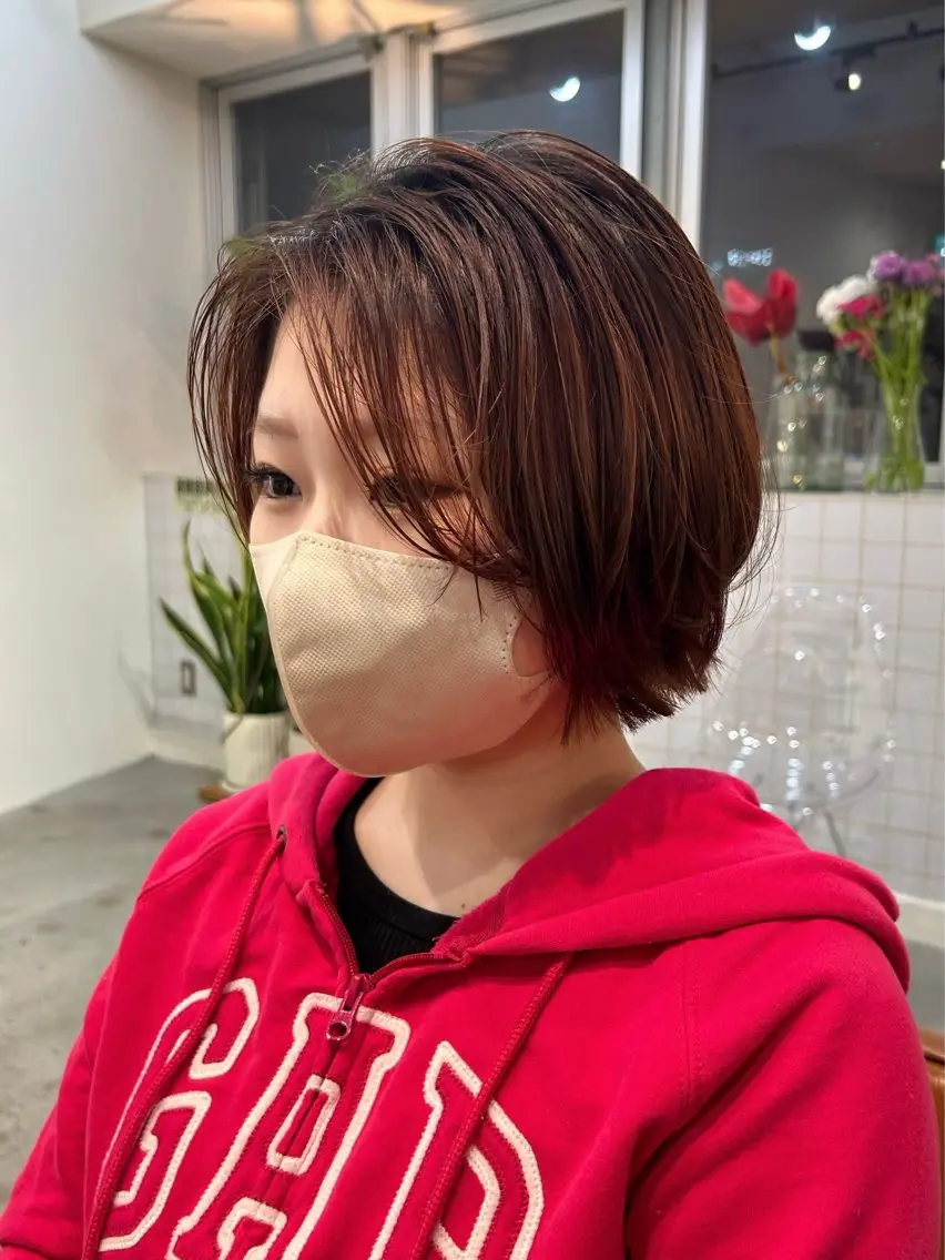 ショート ボブレイヤー ボブ レイヤーカット 小顔カット カット ボブ/レイヤー 大阪梅田/きょうかのヘアスタイル