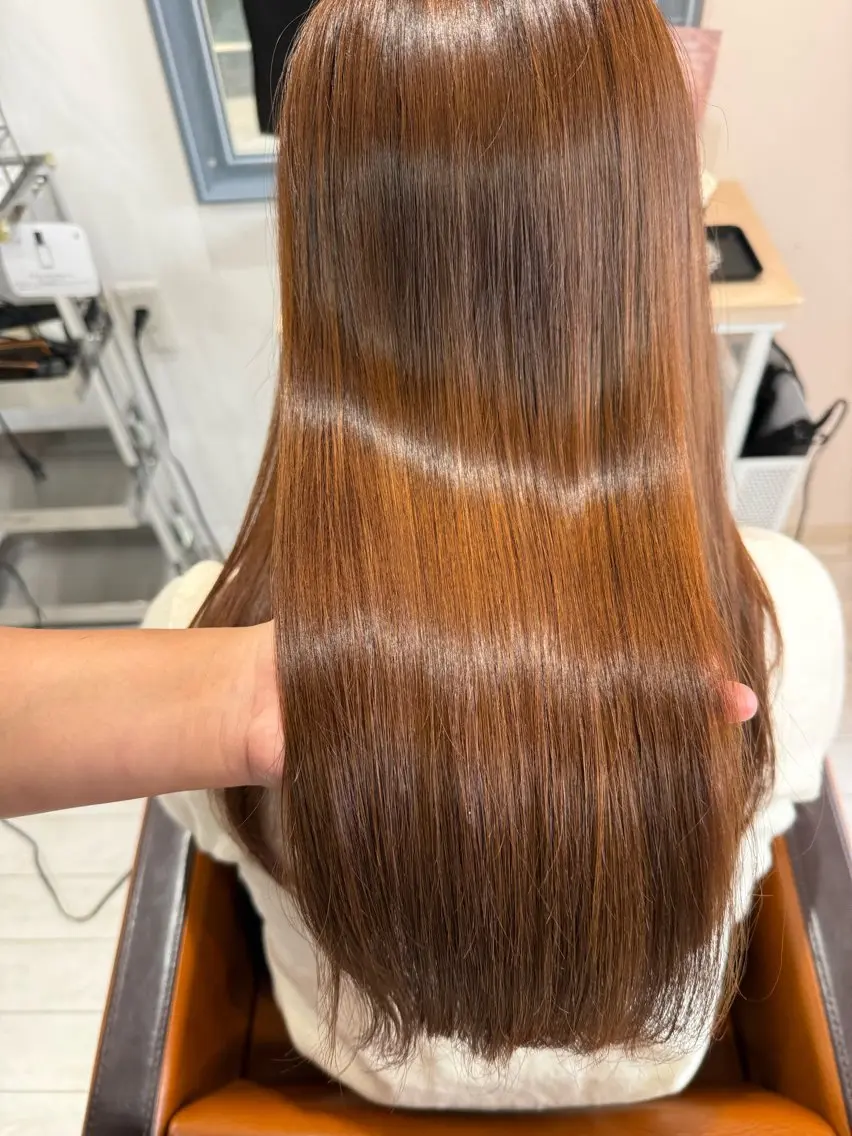 セミロング カット 縮毛矯正 トリートメント 🍊髪質改善🍊縮毛 矯正🍊濱野紗奈🍊のヘアスタイル